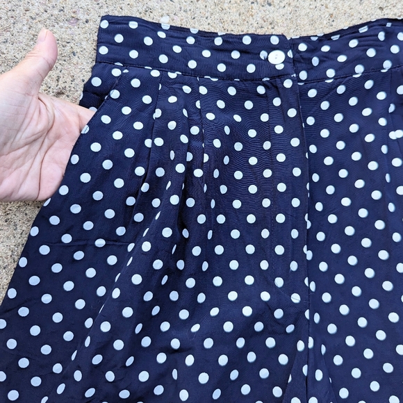 1990's 90's POLKA DOT SHORTS retro dressy S - Picture 8 of 10